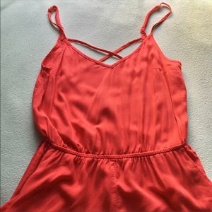 Women’s H&M DIVIDED Pink Coral Romper Size 6